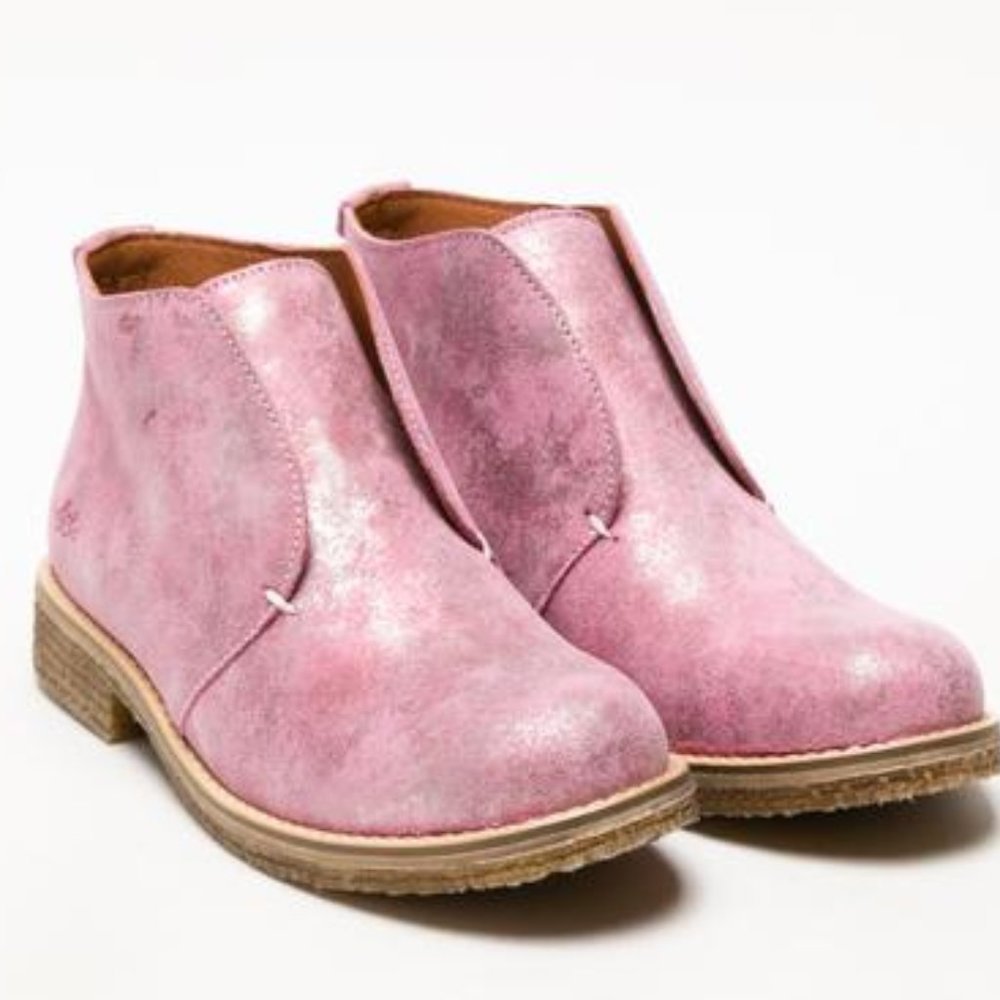 Bos&Co Pink slip on round toe boots 40